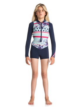roxy, 2mm Pop Surf - Traje de Surf de Primavera con Manga Larga y Cremallera Frontal, NAVY (bte0) 2mm Pop Surf - Long Sleeve Front Zip Springsuit ERGW403004