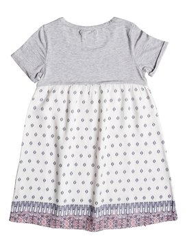 roxy, Girls 7-14 Branche Of Lilac Short Sleeve Dress, MARSHMALLOW CHIEF PRADO BORDER (xwgw) Branche Of Lilac - Short Sleeve Dress ERGWD03032