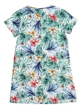 roxy, Girls 7-14 Exclusive Protection Short Sleeve Dress, MARSHMALLOW BELHARRA FLOWER (wbt6) EXCLUSIVE PROTECTION PRINTED ERGWD03036