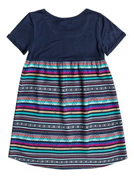 roxy, Girls 7-14 Branche Of Lilac Short Sleeve Dress, DRESS BLUES CARPET STRIPE (btk1) BRANCHE OF LILAC 2 ERGWD03040