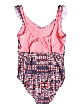 roxy, Girls 7-14 Wavy Beach One-Piece Swimsuit, MARSHMALLOW MEXICAN RUG (wbt6) WAVY BEACH ONE PIECE ERGX103025