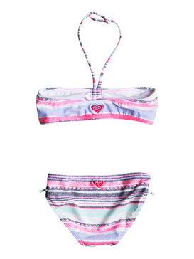 roxy, Little Indy - Set de Bikini palabra de honor, BEACH GLASS SOMBRERO STRIPE (gcz3) Little Indy - Bandeau Bikini Set ERGX203053