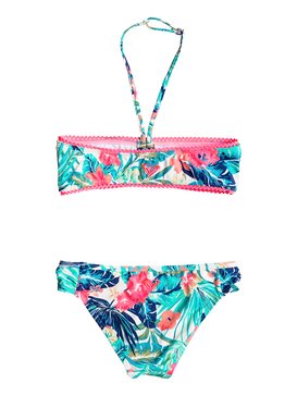 roxy, Jungle Poem - Maillot de bain deux pièces bandeau, MARSHMALLOW TAC O TAC FLOWER (wbt6) Jungle Poem - Bandeau Bikini Set ERGX203069