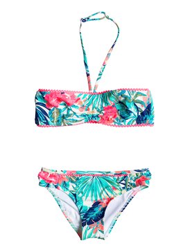 roxy, Jungle Poem - Maillot de bain deux pièces bandeau, MARSHMALLOW TAC O TAC FLOWER (wbt6) Jungle Poem - Bandeau Bikini Set ERGX203069