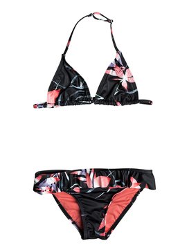 roxy, Blowing Mind - Girl Tri Bikini Set, ANTHRACITE MISTERY FLORAL (kvj6) Blowing Mind - Girl Tri Bikini Set ERGX203072