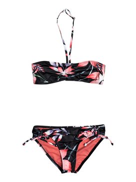 roxy, Blowing Mind - Bandeau Bikini Set, ANTHRACITE MISTERY FLORAL (kvj6) Blowing Mind - Bandeau Bikini Set ERGX203073