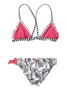 roxy, Girls 7-14 California Diary Tiki Triangle Bikini Set, MARSHMALLOW SWIM EASY STRIPE (wbt3) CALIFORNIA DIARY TIKI TRI SET ERGX203093