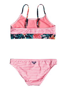 roxy, Girls 7-14 Roxy Waves Crop Top Bikini Set, MARSHMALLOW SWIM EASY STRIPE (wbt3) ROXY WAVES CROP BRA SET ERGX203110