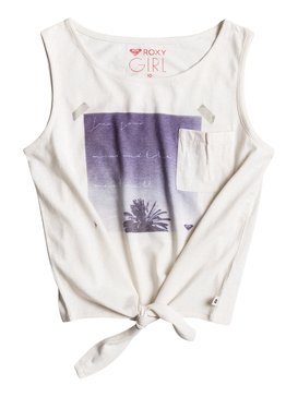 roxy, Keys Boarder Sunrise Palm - Knotted Vest Top, MARSHMELLOW (wbt0) Keys Boarder Sunrise Palm - Knotted Vest Top ERGZT03178