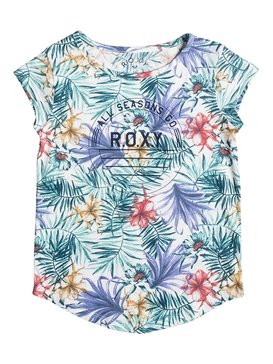 roxy, Psychic Cess B - T Shirt col rond, MARSHMALLOW BELHARRA FLOWER (wbt6) Psychic Cess B - Cap Sleeve T-Shirt ERGZT03233