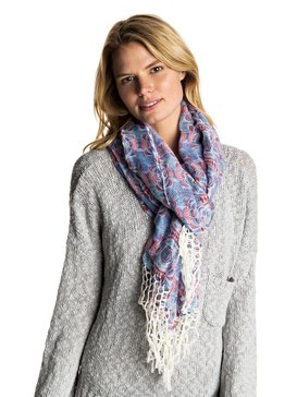 roxy, True Romance - Écharpe à franges, MARSHMALLOW LAND OF TEHOTIHUAC (wbt9) True Romance - Fringed Scarf ERJAA03251