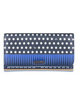 roxy, My Long Eyes - Portafoglio con chiusura automatica, DRESS BLUES SMALL WINTERY GEO (xmbb) My Long Eyes - Snap Closure Wallet ERJAA03309