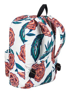 roxy, Sugar Canvas 16L Medium Backpack, MARSHMALLOW MEXICAN ROSES (xwrg) SUGAR BABY CANVAS ERJBP03597