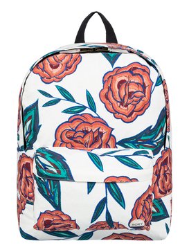 roxy, Sugar Canvas 16L Medium Backpack, MARSHMALLOW MEXICAN ROSES (xwrg) SUGAR BABY CANVAS ERJBP03597