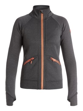 roxy, Glisten - Deuxième couche thermique zippée Polartec®, MID HEATHER GREY (sla0) Glisten - Polartec® Zip-Up Mid Layer ERJFT03303