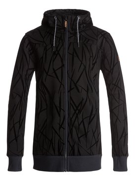 roxy, Frost - Sweat à capuche zippé matière sherpa, TRUE BLACK_ON THE GRASS FLOCKA (kvj2) Frost - Zip-Up Sherpa Hoodie ERJFT03554