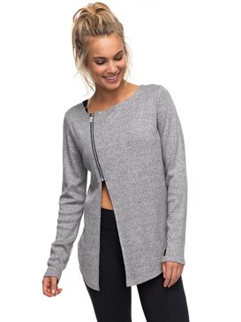 roxy, After Sunset Side Zip Yoga Top, HERITAGE HEATHER (sgrh) After Sunset - Side Zip Yoga Top ERJFT03625
