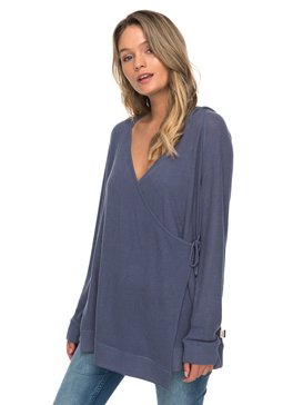 roxy, Tide Down Long Sleeve Wrap Top, NIGHTSHADOW BLUE (bpt0) TIDE DOWN ERJFT03673