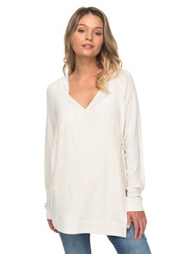 roxy, Tide Down Long Sleeve Wrap Top, METRO HEATHER (tenh) TIDE DOWN ERJFT03673