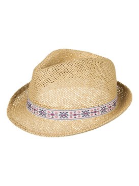 roxy, Bring Roses Straw Fedora, NATURAL (yef0) Bring Roses - Straw Fedora ERJHA03125