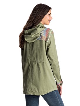 roxy, Sultanis - Chaqueta de algodón bordada, OIL GREEN (gld0) Sultanis - Embroidered Cotton Jacket ERJJK03170