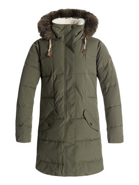 roxy, Ellie 5K - Wasserdichte, lang geschnittene Jacke mit Kapuze, DUST IVY (gqm0) Ellie 5K - Waterproof Longline Hooded Jacket ERJJK03186