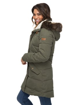 roxy, Ellie 5K - Wasserdichte, lang geschnittene Jacke mit Kapuze, DUST IVY (gqm0) Ellie 5K - Waterproof Longline Hooded Jacket ERJJK03186