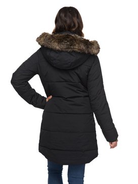roxy, Ellie 5K - Wasserdichte, lang geschnittene Jacke mit Kapuze, TRUE BLACK (kvj0) Ellie 5K - Waterproof Longline Hooded Jacket ERJJK03186