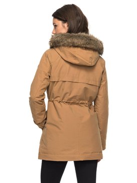 roxy, Mountain Song - Longline Hooded Jacket with Faux Fur, TOBACCO BROWN (cmk0) Mountain Song - Longline Hooded Jacket with Faux Fur ERJJK03195