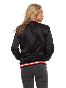roxy, Marine Life - Chaqueta bomber satinada, ANTHRACITE (kvj0) Marine Life - Satin Bomber Jacket ERJJK03198