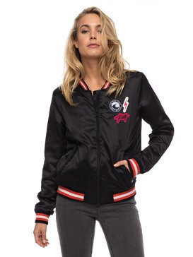 roxy, Marine Life - Chaqueta bomber satinada, ANTHRACITE (kvj0) Marine Life - Satin Bomber Jacket ERJJK03198