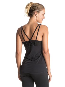 roxy, Risingrun - Top de fitness avec dos à bretelles, TRUE BLACK (kvj0) Risingrun - Strappy Back Workout Top ERJKT03126