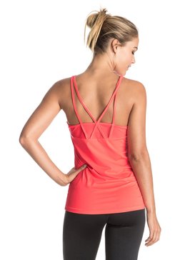 roxy, Risingrun - Top de fitness avec dos à bretelles, GRANATINA (mkz0) Risingrun - Strappy Back Workout Top ERJKT03126