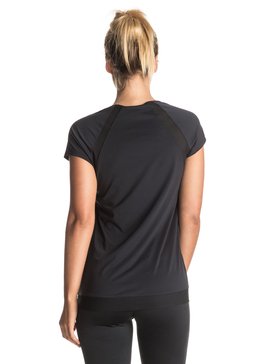 roxy, Risingrun - Top de Fitness à Manches Courtes, TRUE BLACK (kvj0) Risingrun - Cap Sleeve Workout Top ERJKT03127