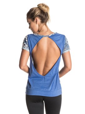 roxy, Didasana - Top de Fitness à Manches Courtes, YOGA YOGII COMBO PEACH NECTAR (mep6) Didasana - Cap Sleeve Yoga Top ERJKT03132