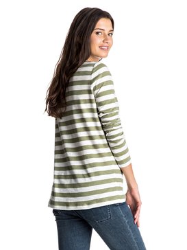 roxy, Zarauz Beat Stripes - Tee-Shirt à manches longues, STEPHANIES STRIPE COMBO OIL GR (gld6) Zarauz Beat Stripes - Long Sleeve T-shirt ERJKT03195