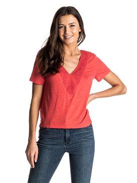 roxy, Little Lies - Top con cuello en V, HIBISCUS (rmz0) Little Lies - V-Neck Top ERJKT03213
