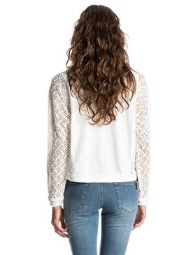 roxy, Talk To Me Lace - Top court à manches longues, MARSHMELLOW (wbt0) Talk To Me Lace - Cropped Long Sleeve Top ERJKT03219