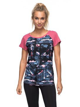 roxy, Beat The Rythm - T shirt de sport, ANTHRACITE BLUR PAINT (kvj6) Beat The Rythm - Technical T-Shirt ERJKT03293