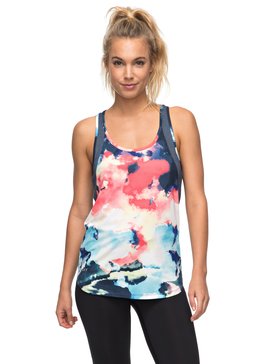 roxy, Beat The Rythm - Camiseta sin mangas de diseño técnico, DRESS BLUE CLOUD NINE (btk6) Beat The Rythm - Technical Vest Top ERJKT03296