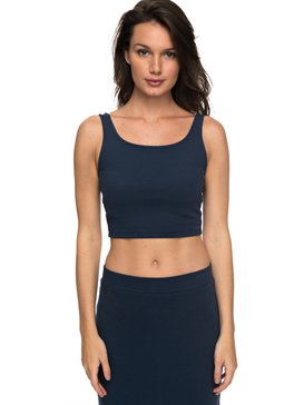 roxy, Grenadin Island Strappy Crop Top, DRESS BLUES (btk0) Grenadin Island - Strappy Crop Top ERJKT03353
