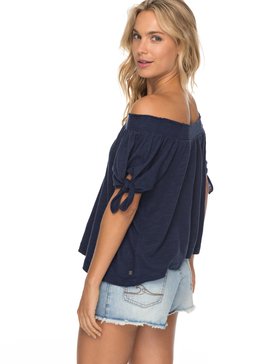 roxy, Carribean Mood - Haut épaules dénudées, DRESS BLUES (btk0) Carribean Mood - Off The Shoulder Top ERJKT03360