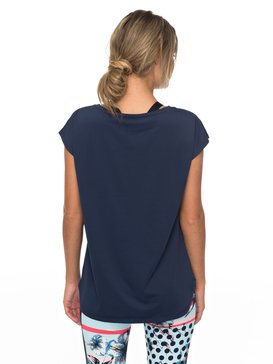 roxy, Parisian Walkway - T-shirt technique à petites manches, DRESS BLUES (btk0) Parisian Walkway - Technical Cap Sleeve T-Shirt ERJKT03395