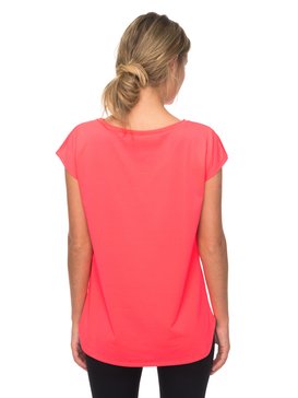 roxy, Parisian Walkway - T-shirt technique à petites manches, SMOCKING RED (mlj0) Parisian Walkway - Technical Cap Sleeve T-Shirt ERJKT03395