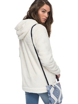 roxy, Changing Tides - Felpa con cappuccio in materiale soffice, MARSHMELLOW (wbt0) Changing Tides - Fluffy Fleece Hoodie ERJPF03025