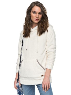 roxy, Changing Tides - Felpa con cappuccio in materiale soffice, MARSHMELLOW (wbt0) Changing Tides - Fluffy Fleece Hoodie ERJPF03025