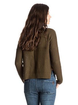 roxy, True To Your School - Sweat court, MILITARY OLIVE (cqw0) True To Your School - Cropped Sweater ERJSW03125
