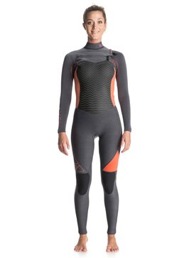 roxy, Performance 4/3mm - Combinaison de surf intégrale zip poitrine, MID HEATHER GREY (sla0) Performance 4/3mm - Chest Zip Full Wetsuit ERJW103001