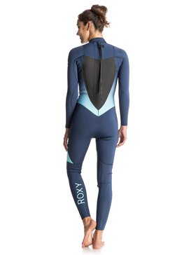 roxy, Syncro 4/3mm - Traje De Surf Integral Con Cremallera Trasera, BLUE PRINT (bsq0) Syncro 4/3mm - Back Zip Full Wetsuit ERJW103010