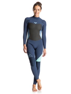 roxy, Syncro 4/3mm - Traje De Surf Integral Con Cremallera Trasera, BLUE PRINT (bsq0) Syncro 4/3mm - Back Zip Full Wetsuit ERJW103010